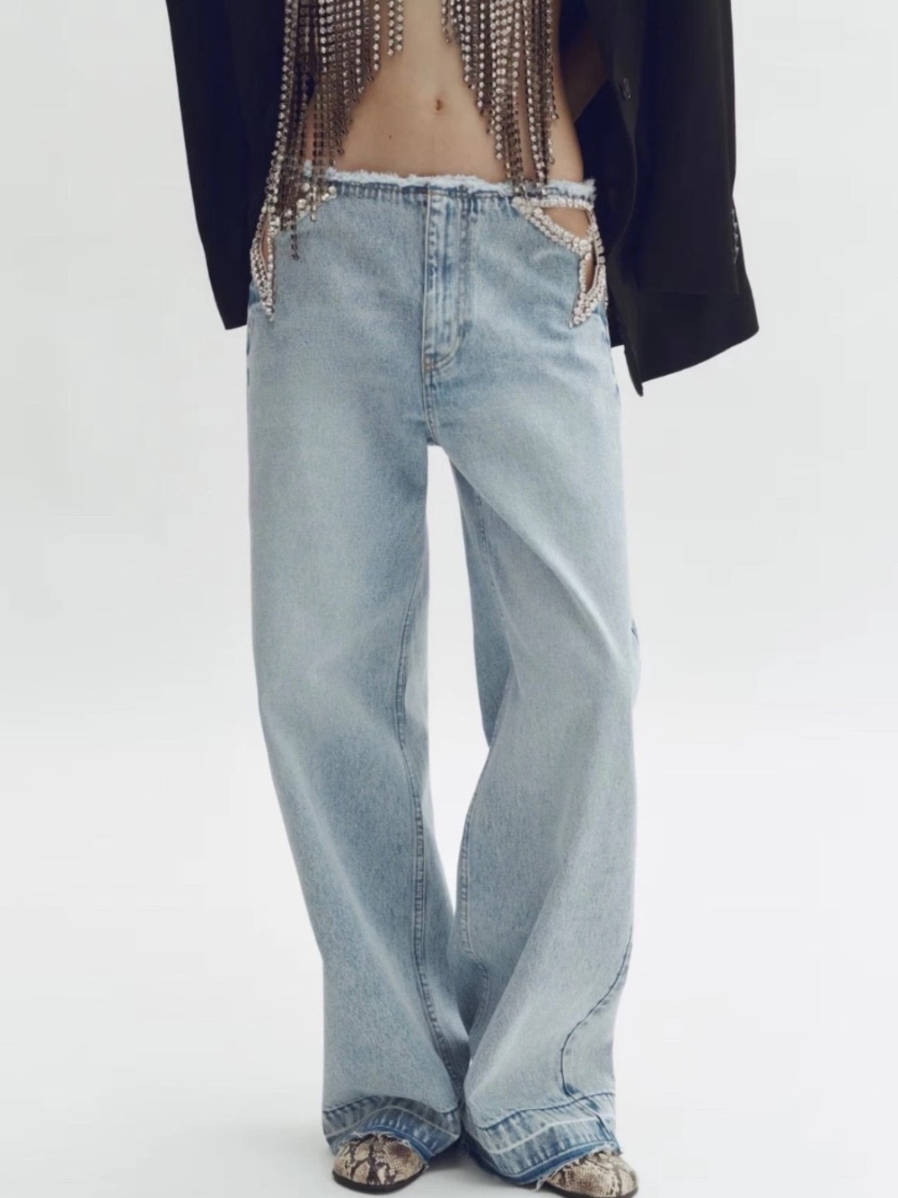 Stella McCartney Pale Blue Wide-Leg Flared Jeans